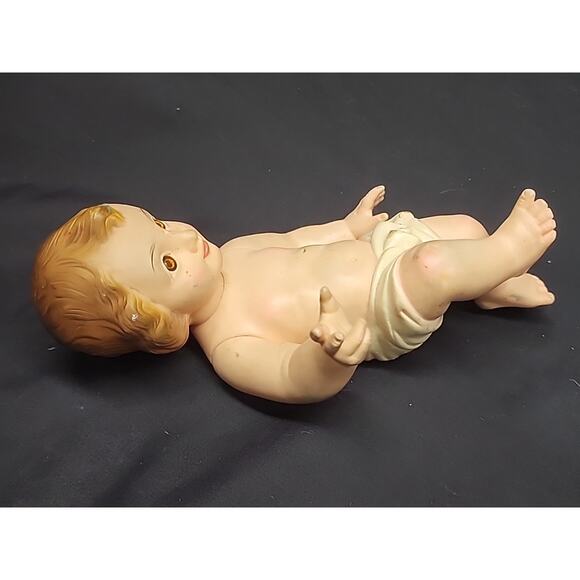 9” Baby Jesus Soft Rubber Posable Moveable Arms / Ideal Co. / Vintage Nativity - Picture 4 of 5